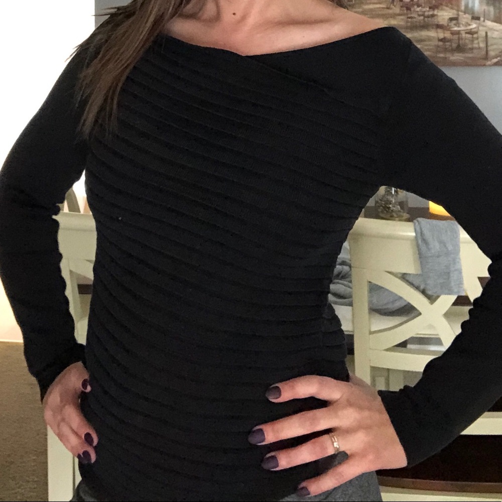 Ribbed Black Sweater